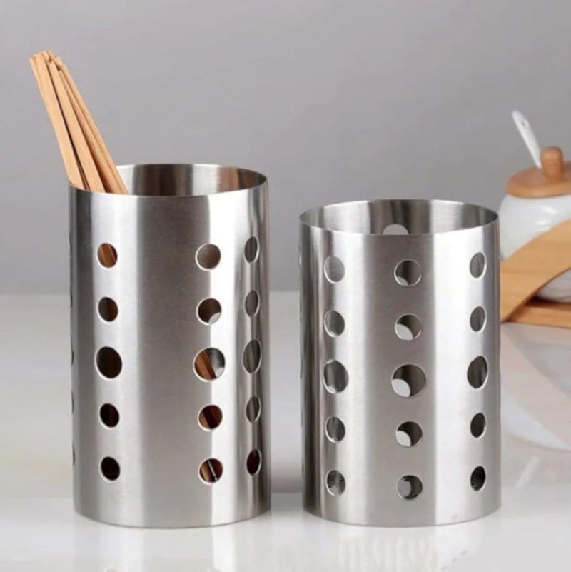 Generic Stainless Steel Utensil Holder, 18/10 Kitchen Spoon Organiser, Perforated Design .Ar
